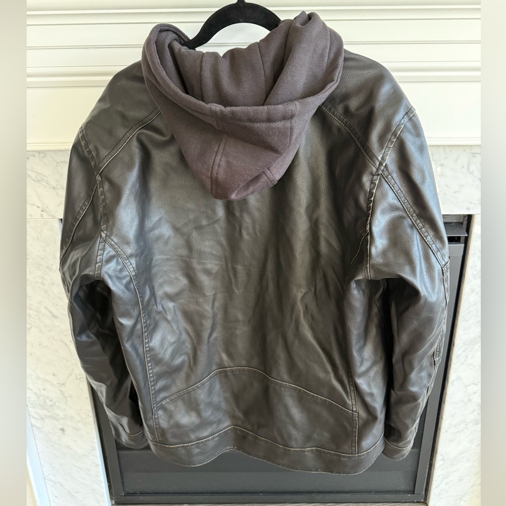 Black Rivet Dark Brown Leather Jacket - Picture 2 of 6